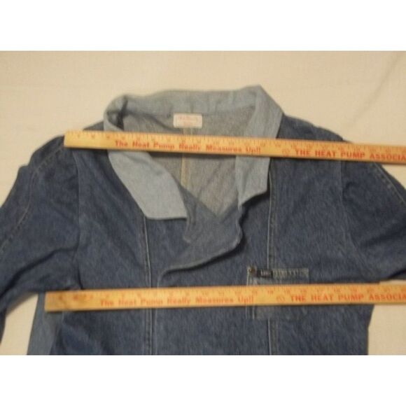 Lee Jeans Jacket Women Sz L Blue Denim Double Breasted Reworked Vintage‎ - Picture 3 of 6
